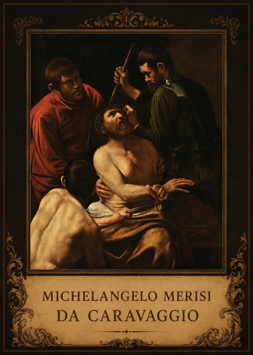 Michelangelo Merisi da Caravaggio Christ Crowned with Thorns No3 - Affiche