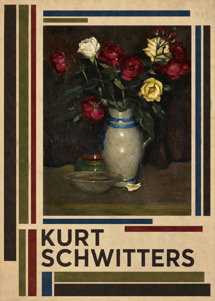 Kurt Schwitters Still Life with Roses No4 - Affiche