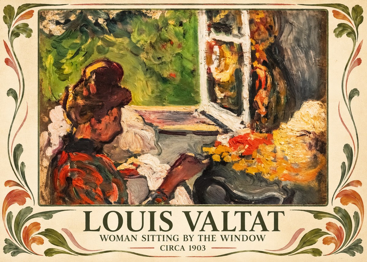 Louis Valtat Woman Sitting by the Window No3 - Affiche