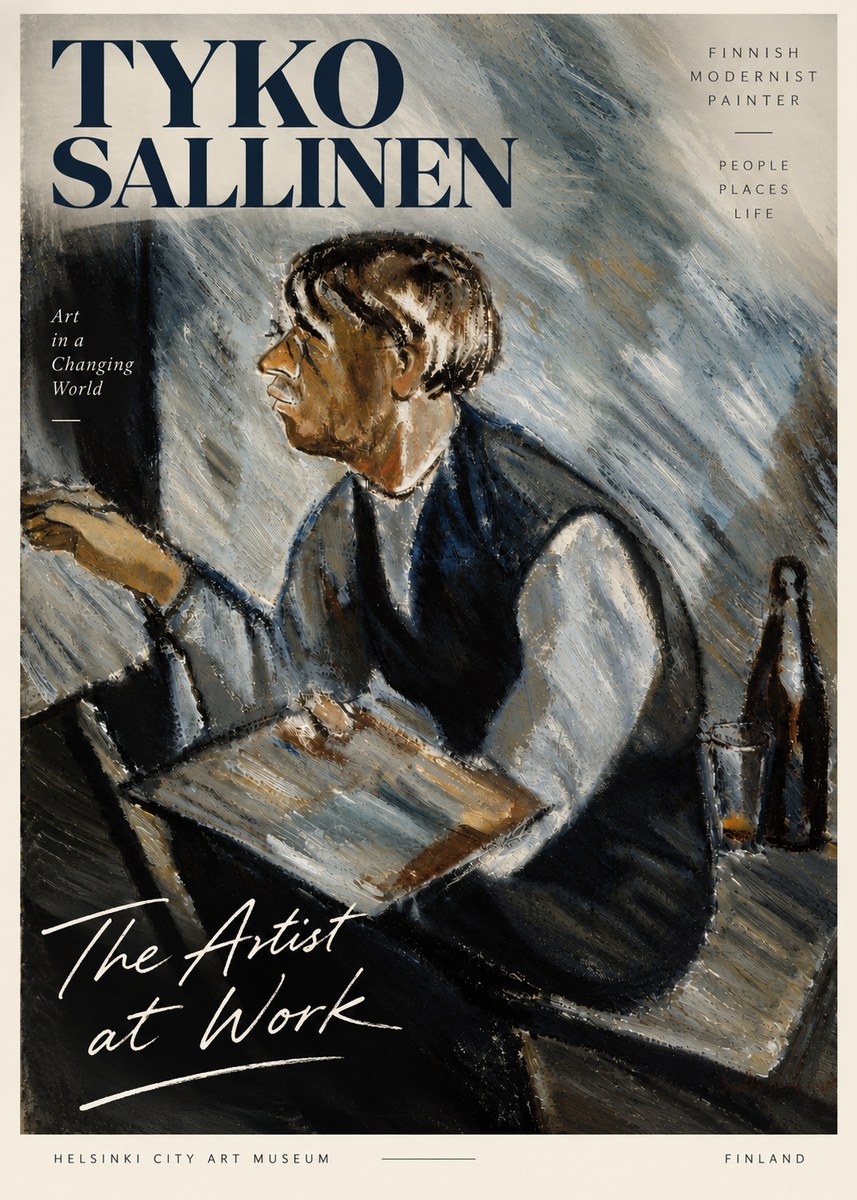 Tyko Sallinen The Artist at Work No4 - Affiche