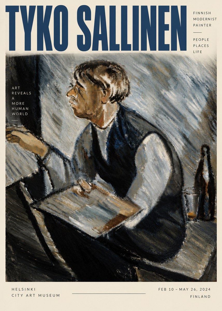 Tyko Sallinen The Artist at Work No5 - Affiche