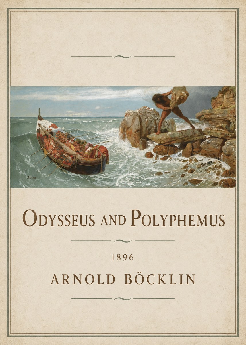 Arnold Böcklin Odysseus and Polyphemus No1 - Affiche