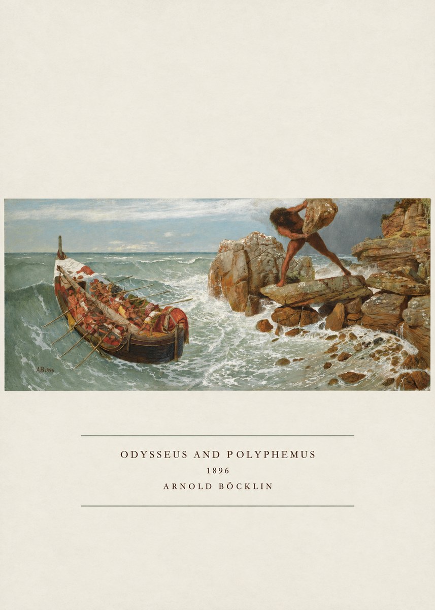 Arnold Böcklin Odysseus and Polyphemus No2 - Affiche