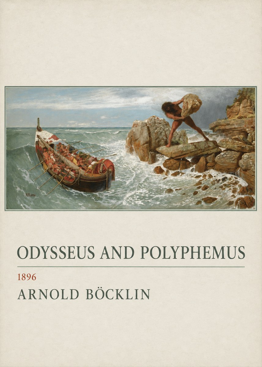 Arnold Böcklin Odysseus and Polyphemus No3 - Affiche