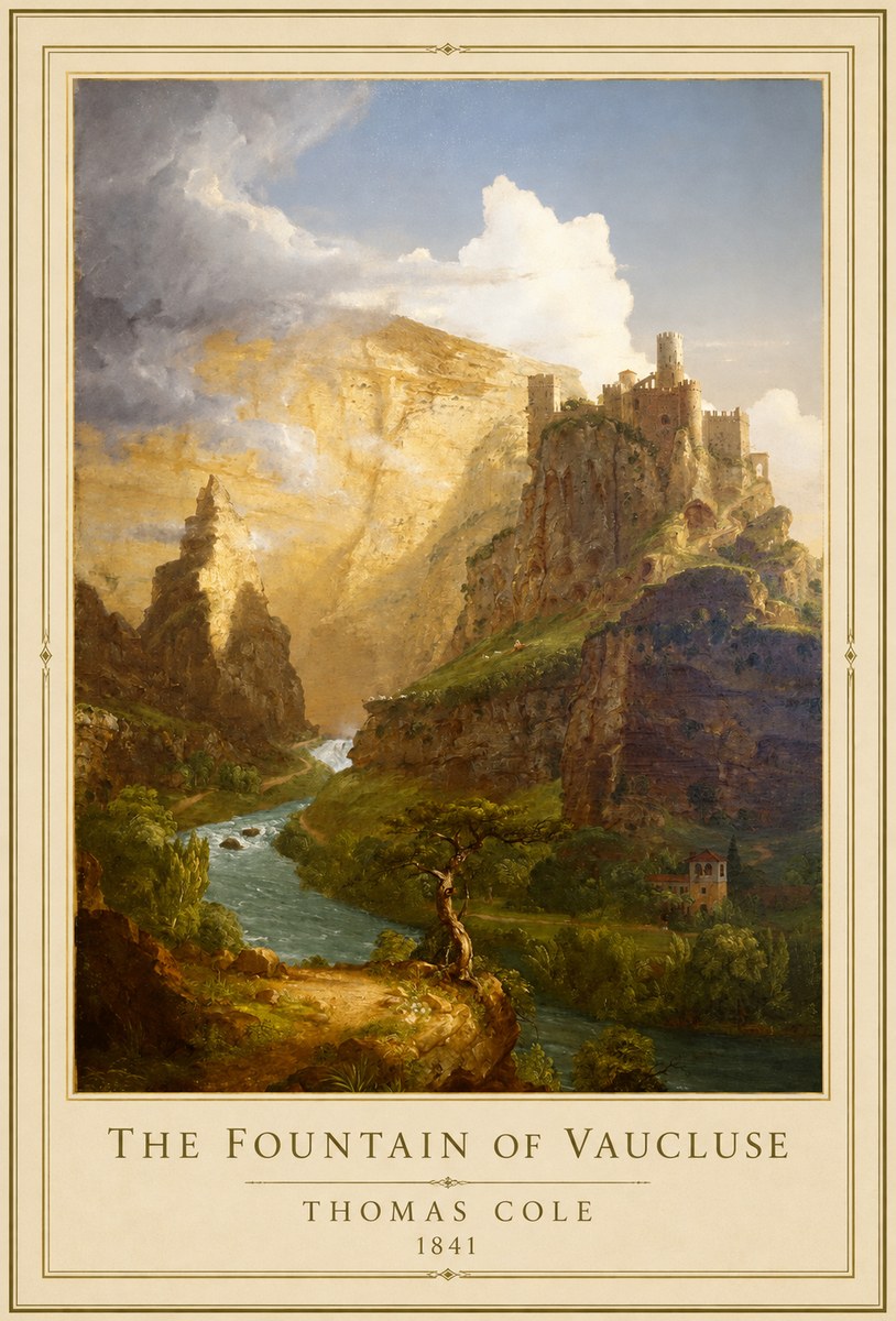 Thomas Cole The Fountain of Vaucluse I No1 - Affiche