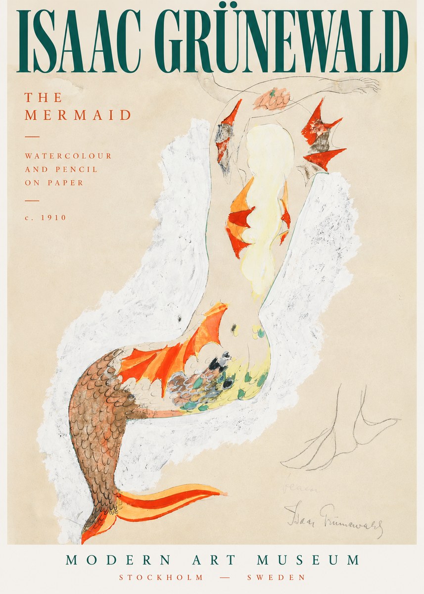 Isaac Grünewald The Mermaid No3 - Affiche