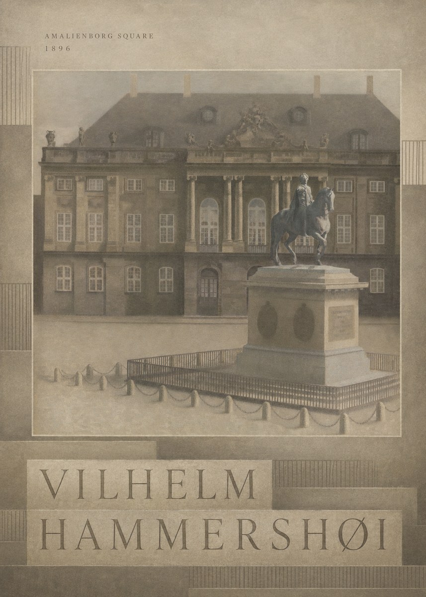 Vilhelm Hammershøi Amalienborg Square I No5 - Affiche