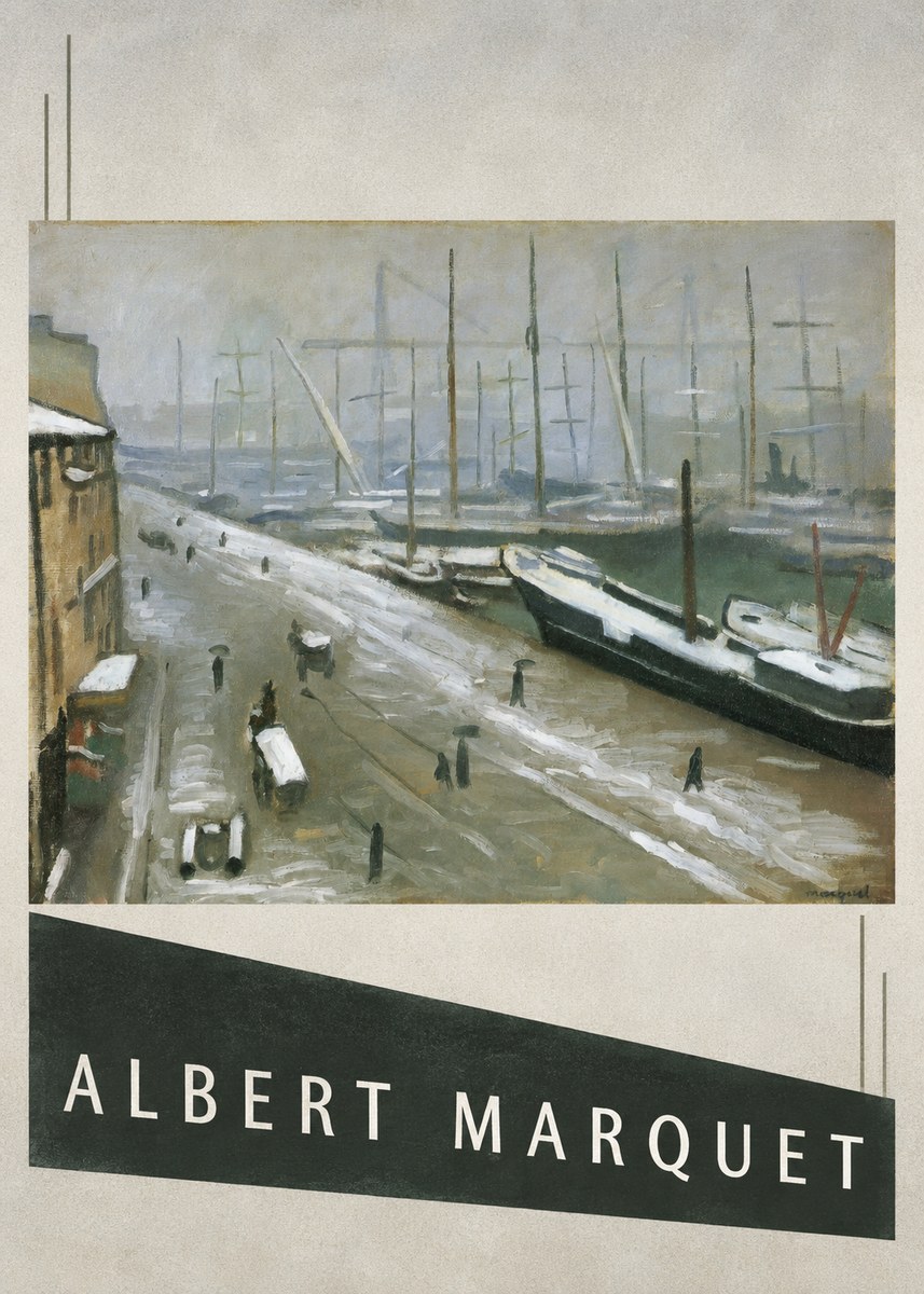 Albert Marquet Le Havre, Le Bassin Sous La Neige No3 - Affiche