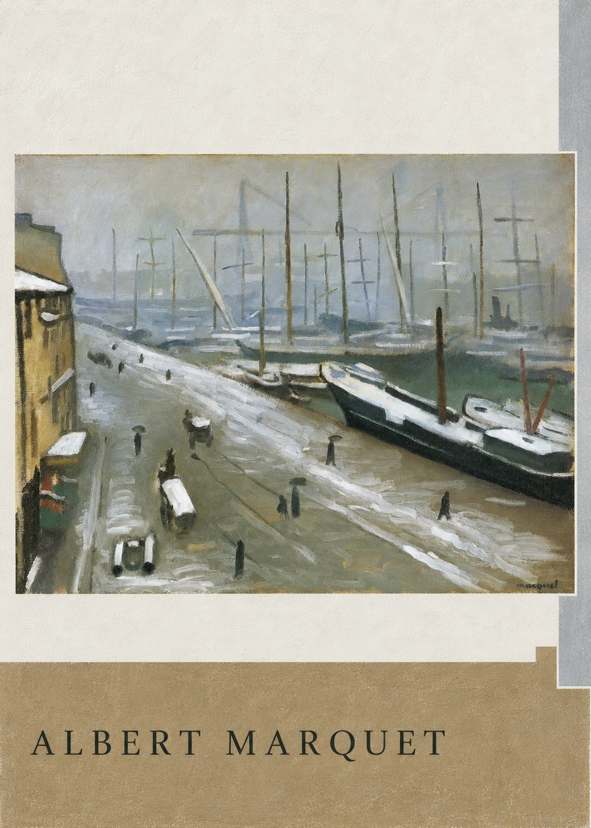 Albert Marquet Le Havre, Le Bassin Sous La Neige No5 - Affiche