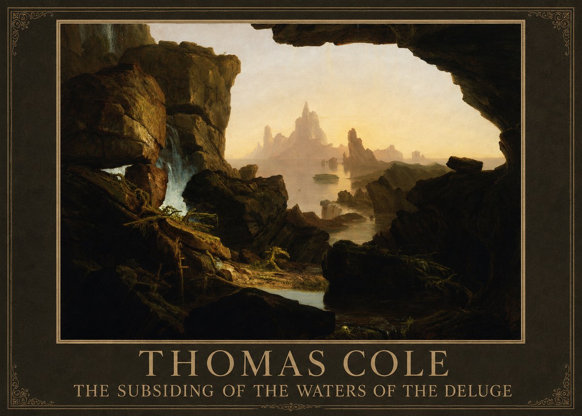 Thomas Cole The Subsiding of the Waters of the Deluge I No1 - Affiche