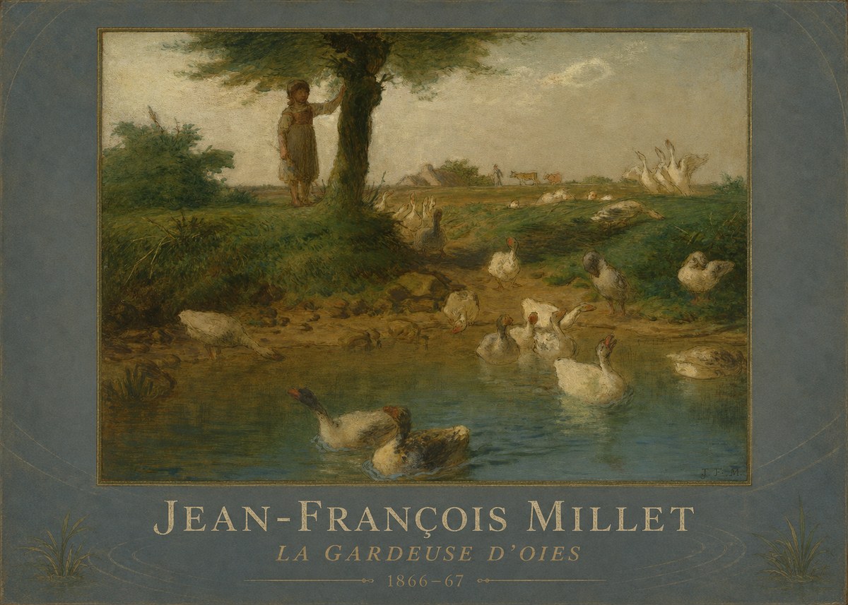 Jean-François Millet La Gardeuse D'oies No3 - Affiche