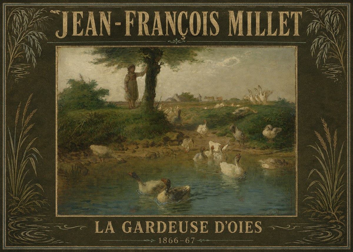 Jean-François Millet La Gardeuse D'oies No4 - Affiche