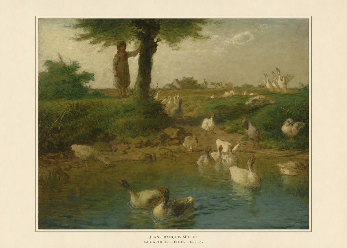 Jean-François Millet La Gardeuse D'oies No6 - Affiche