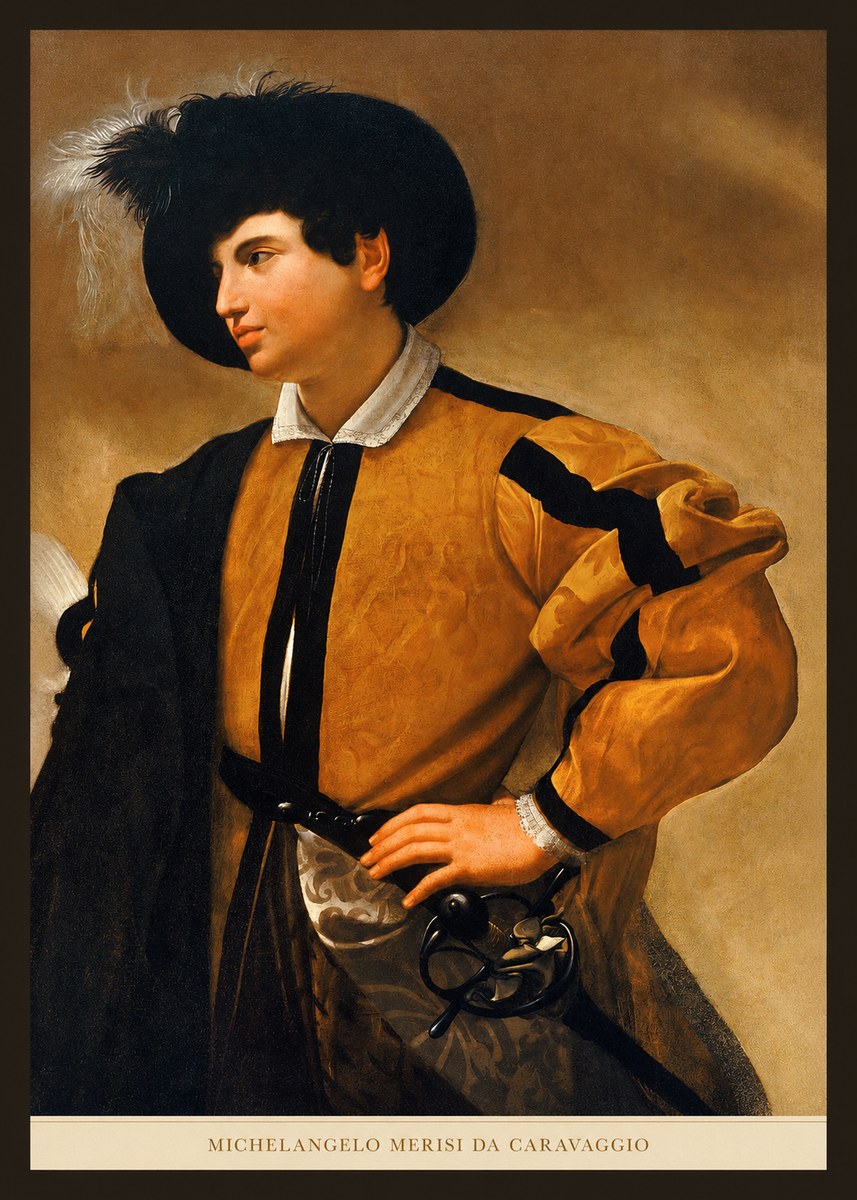 Michelangelo Merisi da Caravaggio Portrait of a Young Man No5 - Affiche