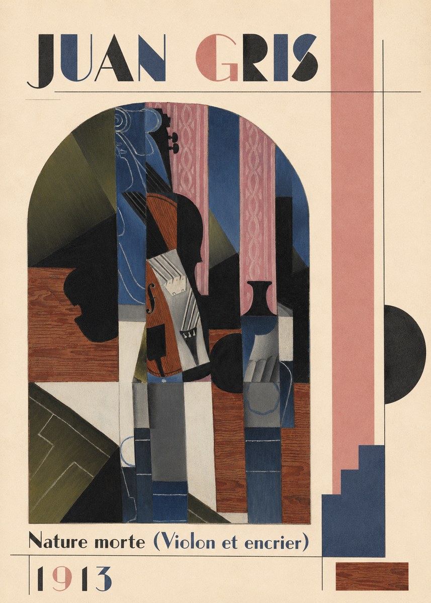 Juan Gris Nature Morte (Violon Et Encrier) No3 - Affiche