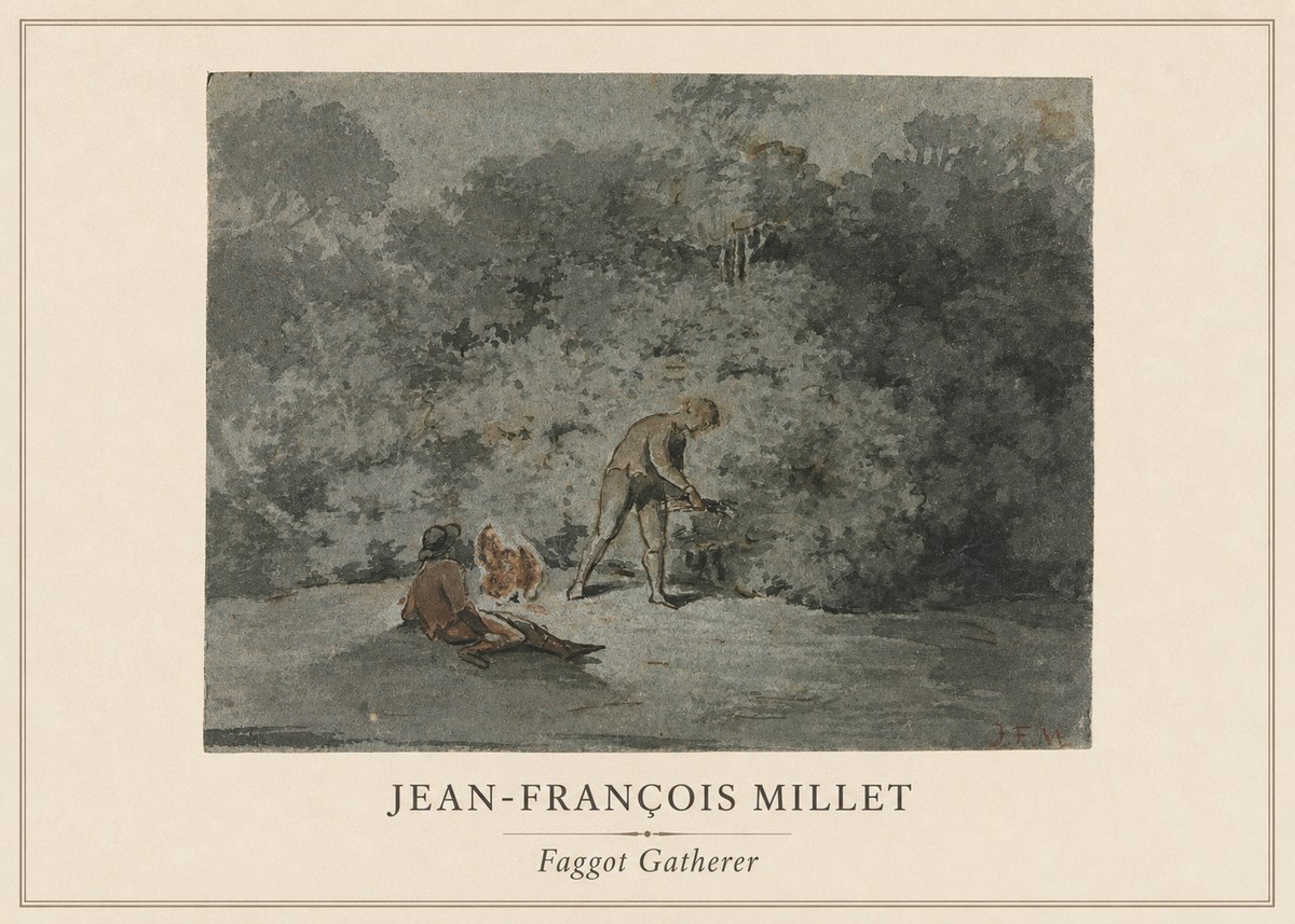 Jean-François Millet Faggot Gatherer No1 - Affiche