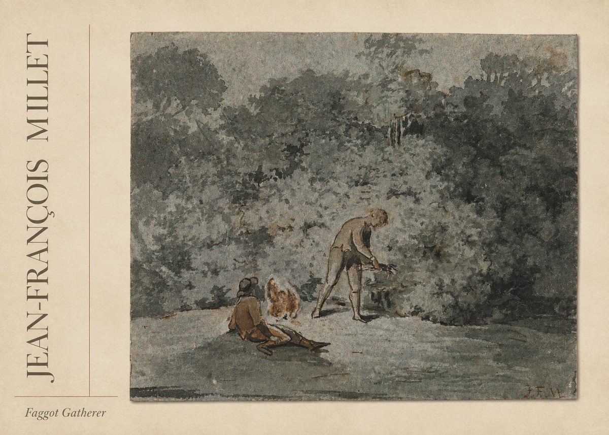 Jean-François Millet Faggot Gatherer No2 - Affiche