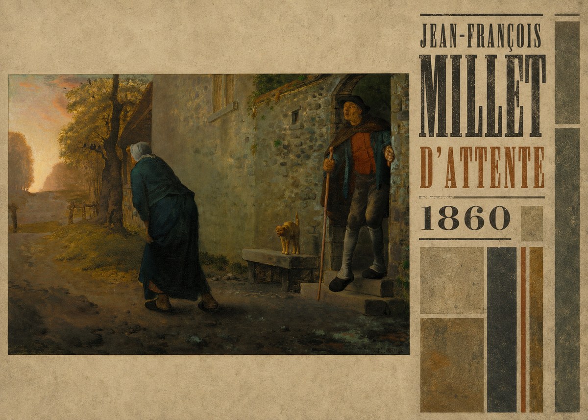 Jean-François Millet D'attente No4 - Affiche