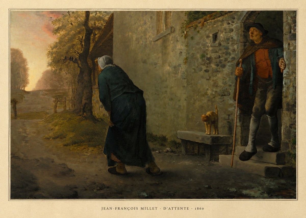 Jean-François Millet D'attente No5 - Affiche