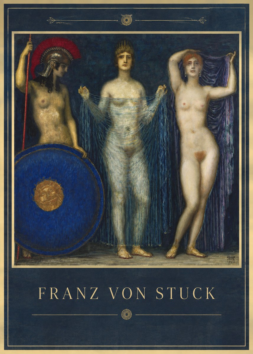 Franz von Stuck The Three Nudes No1 - Affiche