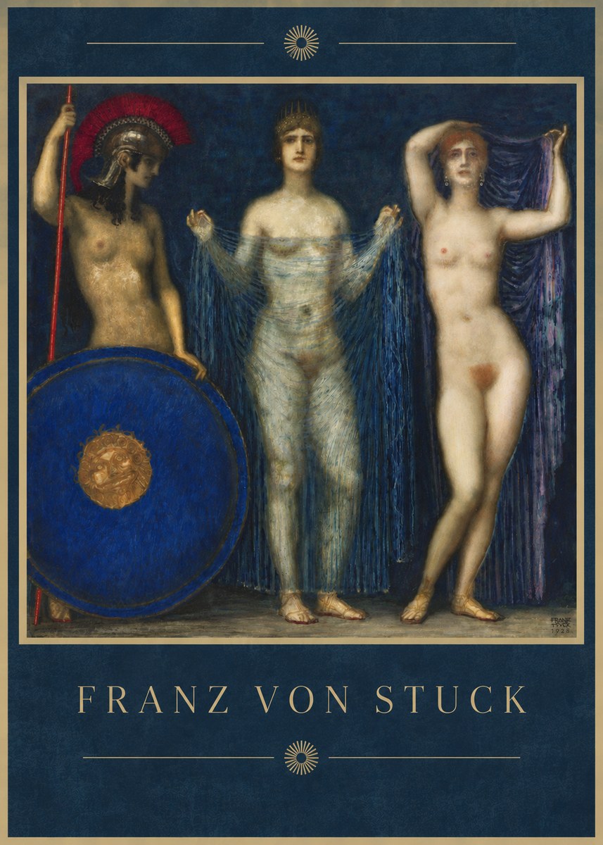 Franz von Stuck The Three Nudes No4 - Affiche
