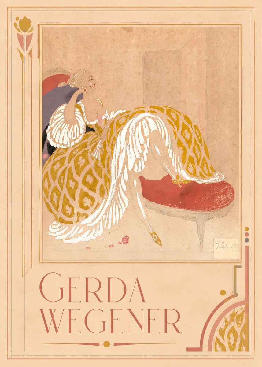 Gerda Wegener Woman in Yellow Dress No1 - Affiche
