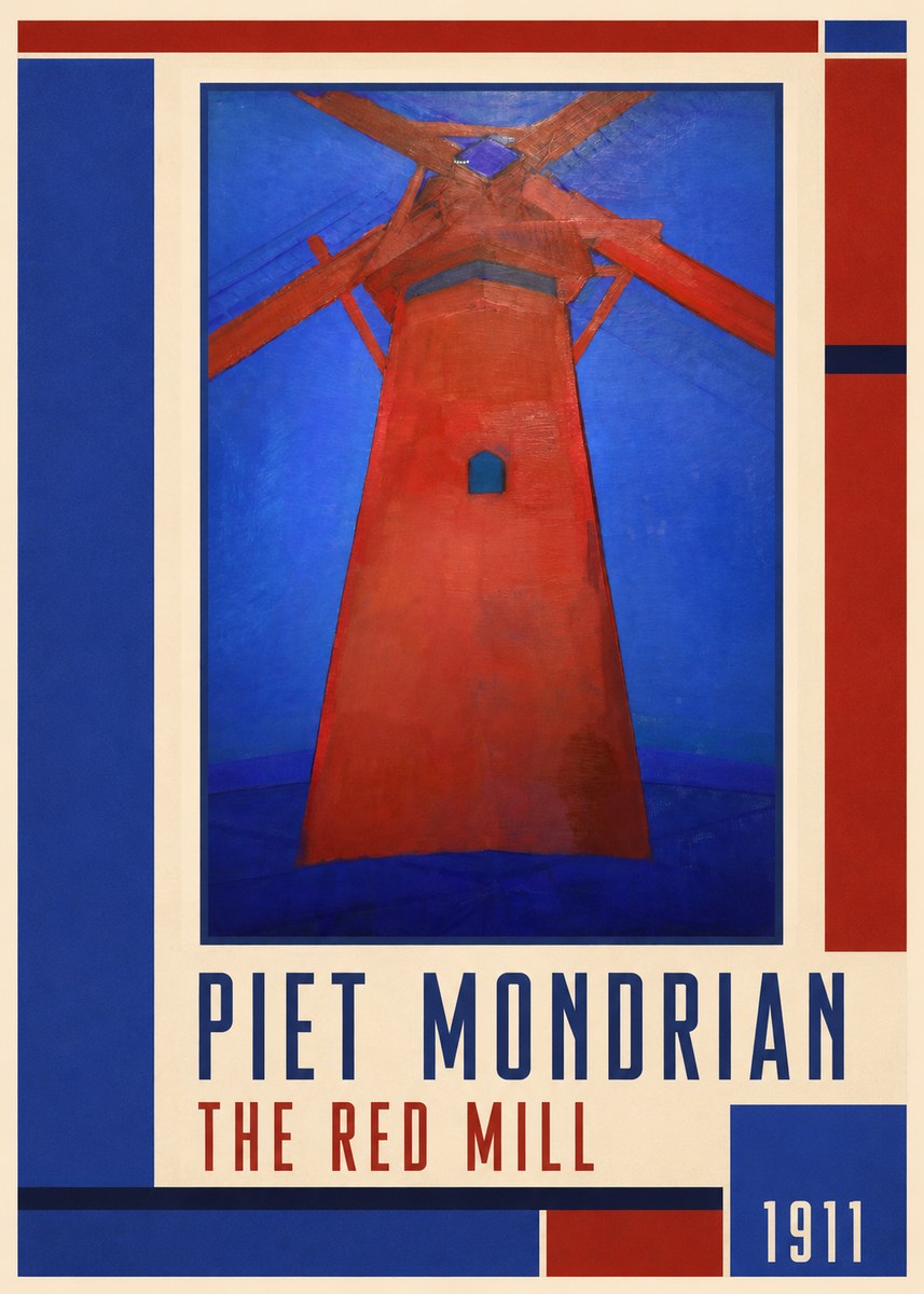 Piet Mondrian The Red Mill No1 - Affiche