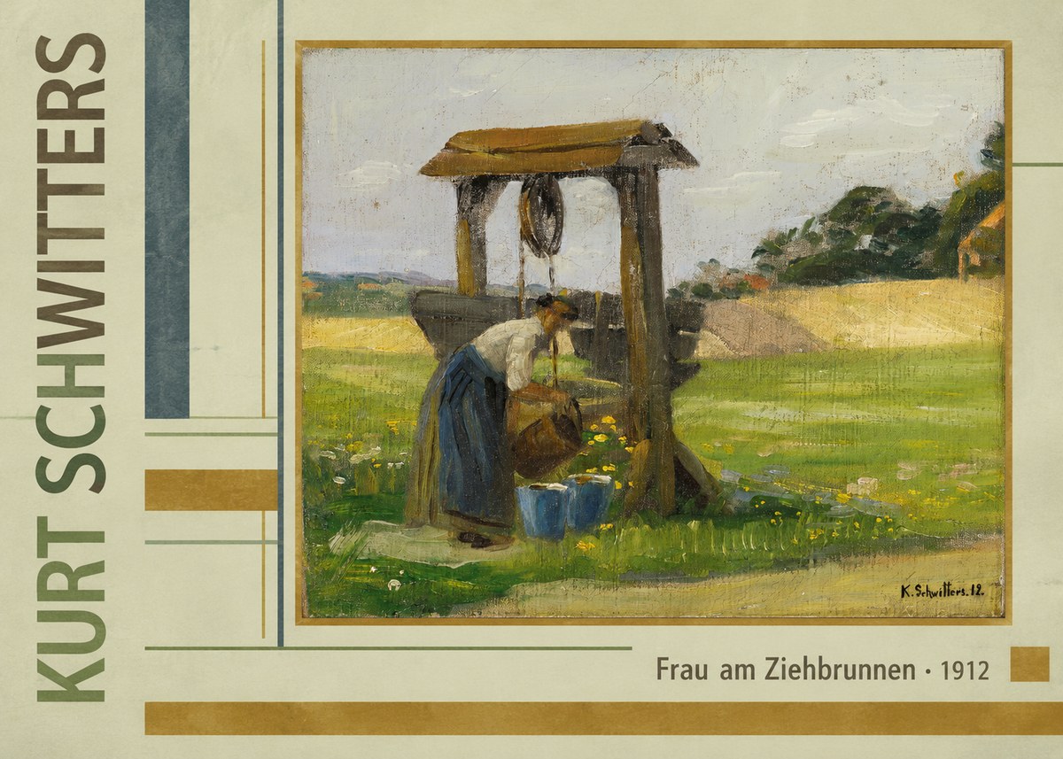 Kurt Schwitters Frau Am Ziehbrunnen No2 - Affiche