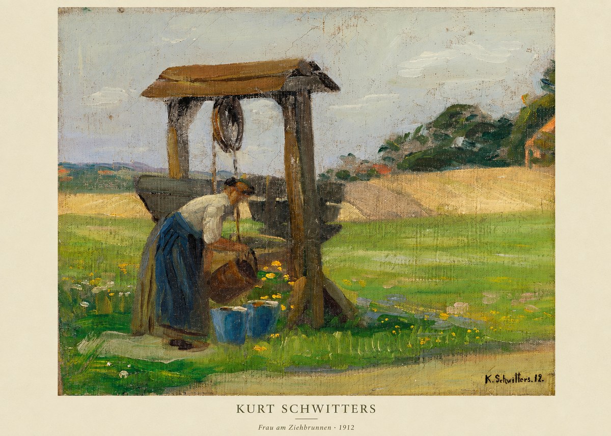 Kurt Schwitters Frau Am Ziehbrunnen No6 - Affiche