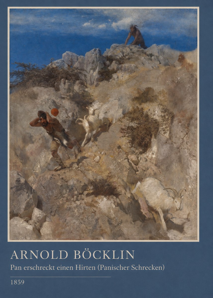Arnold Böcklin Pan Erschreckt Einen Hirten (Panischer Schrecken) No3 - Affiche