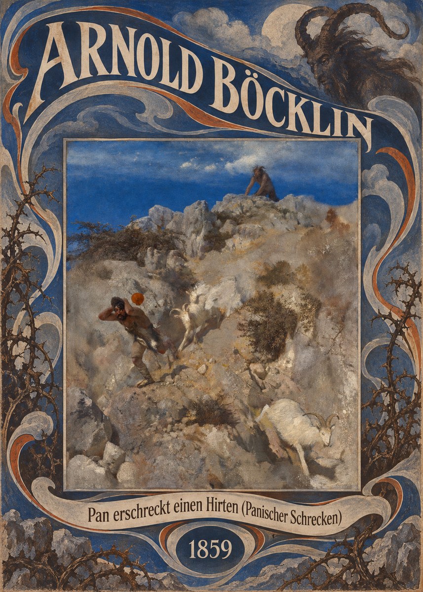 Arnold Böcklin Pan Erschreckt Einen Hirten (Panischer Schrecken) No6 - Affiche