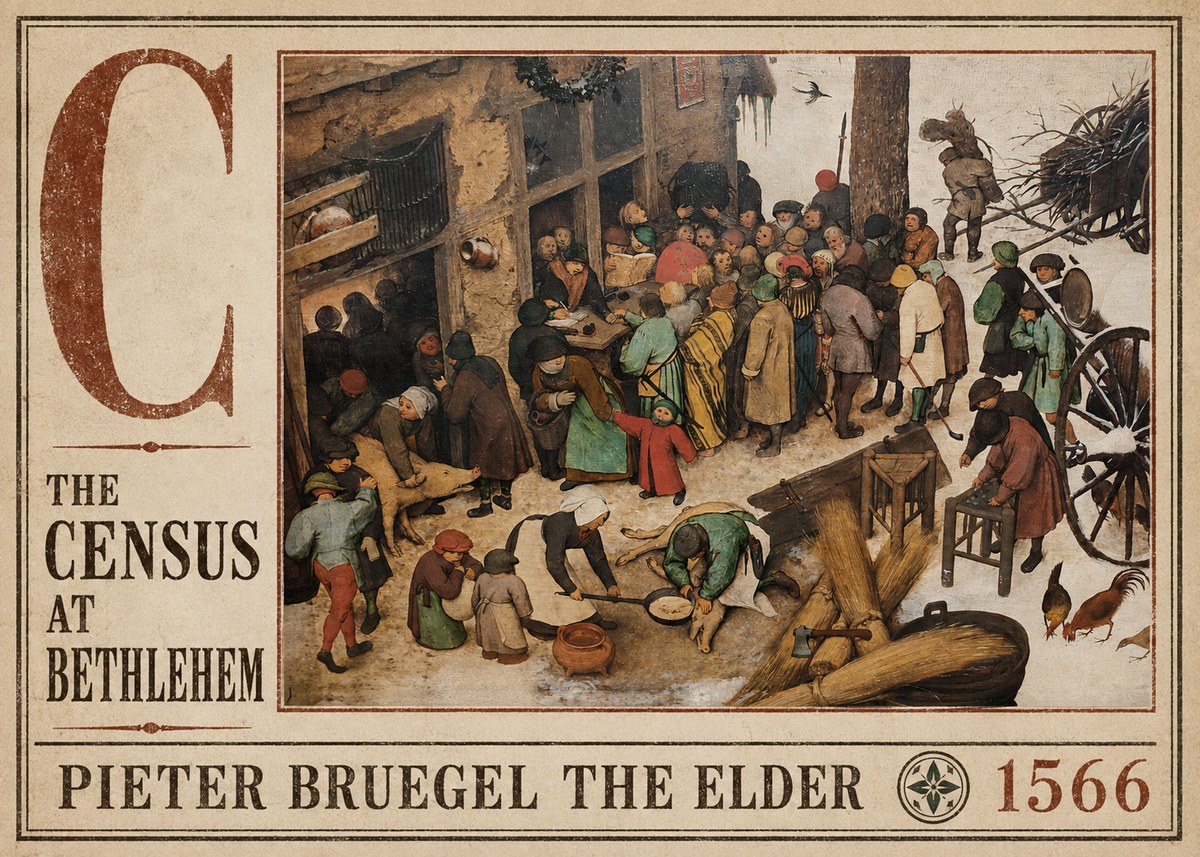 Pieter Bruegel The Census at Bethlehem III No4 - Affiche