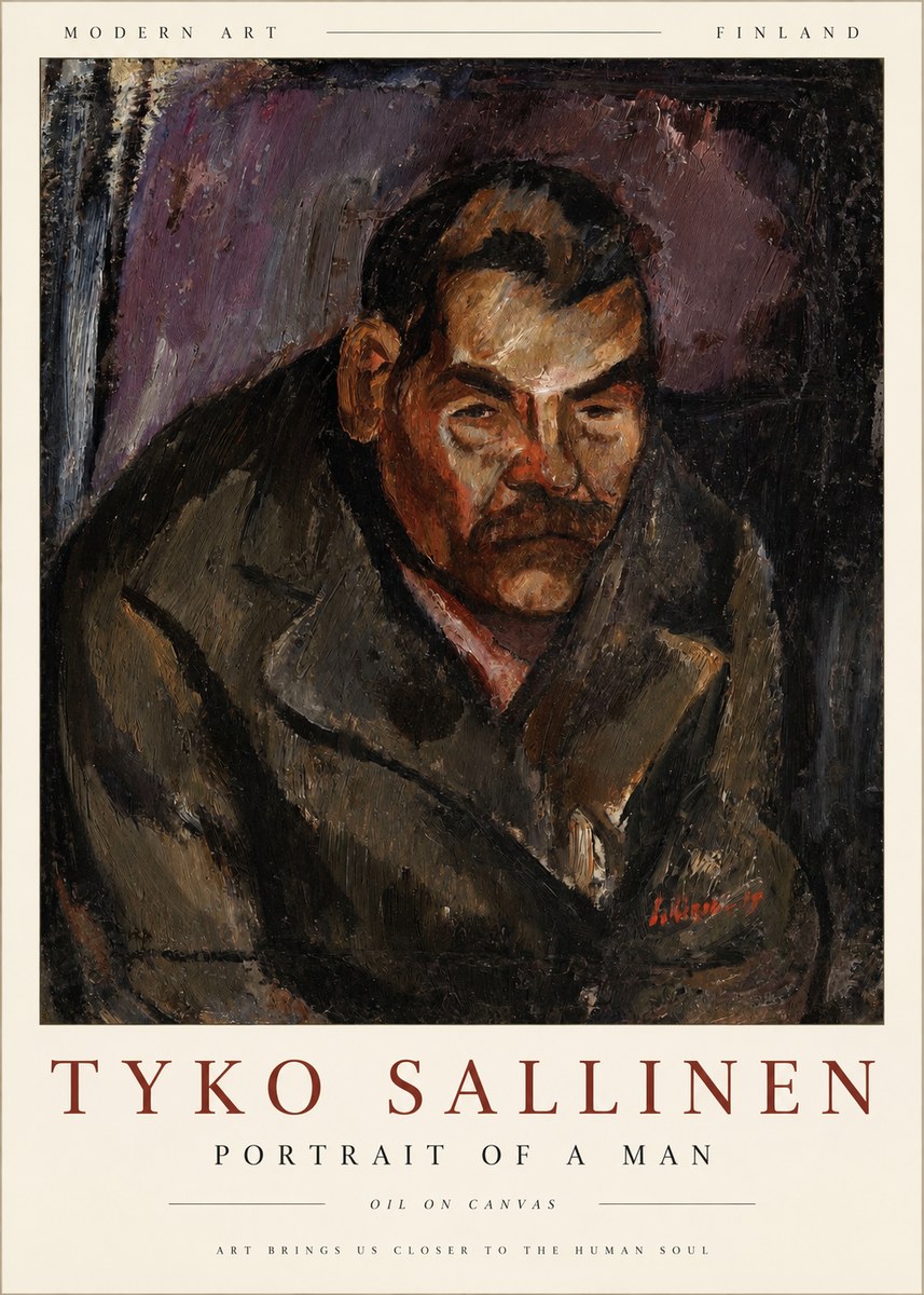 Tyko Sallinen Portrait of a Man V No1 - Affiche