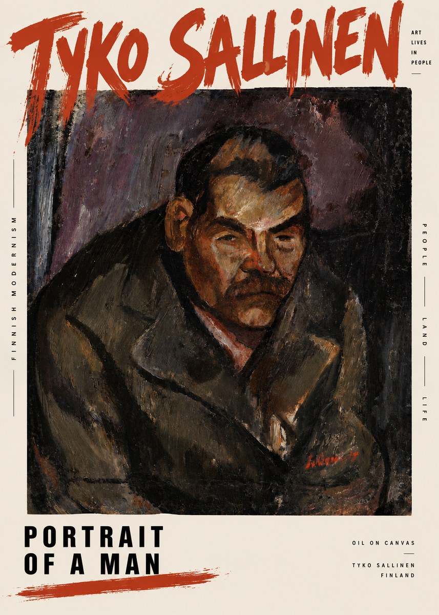 Tyko Sallinen Portrait of a Man V No2 - Affiche