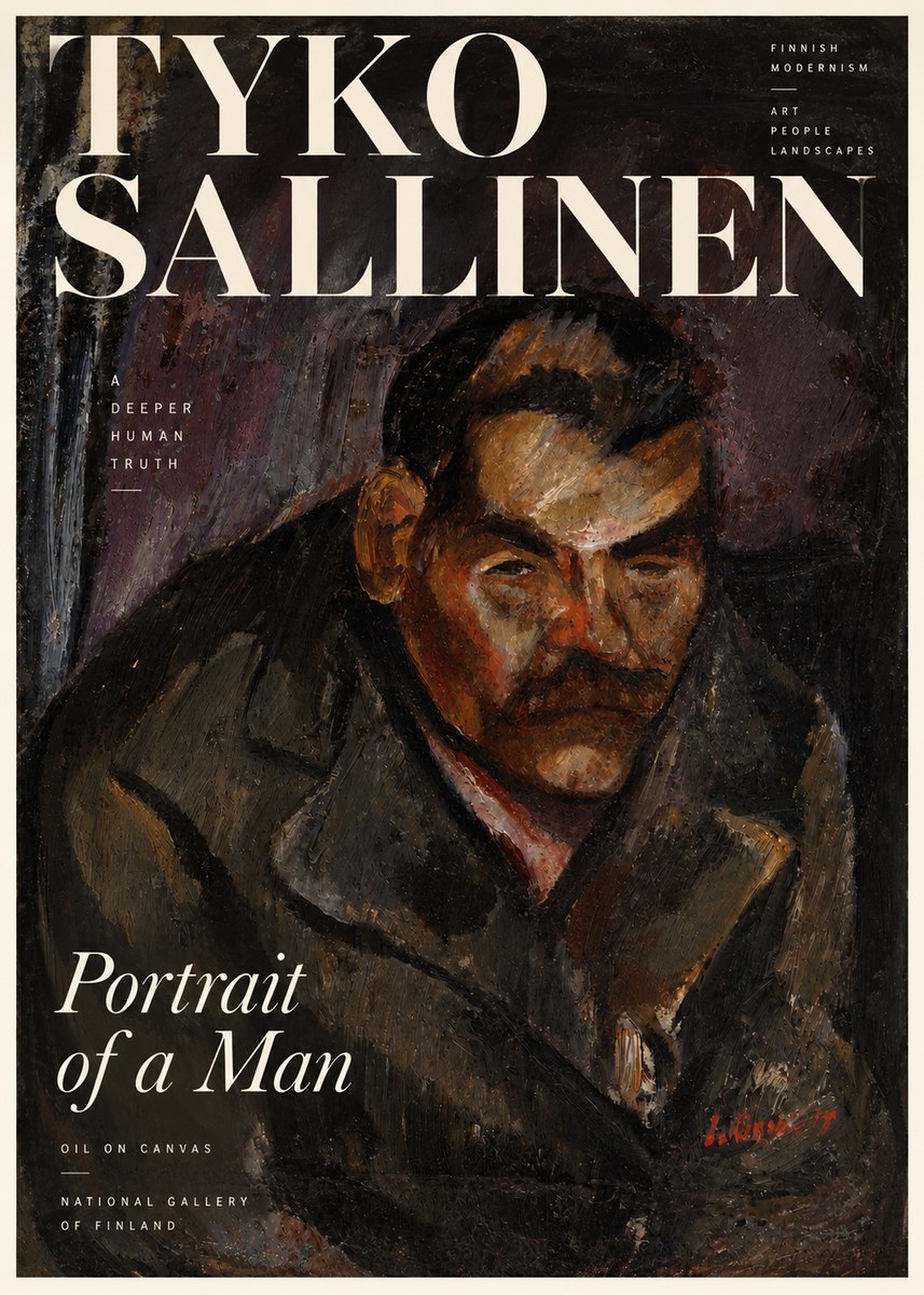 Tyko Sallinen Portrait of a Man V No3 - Affiche
