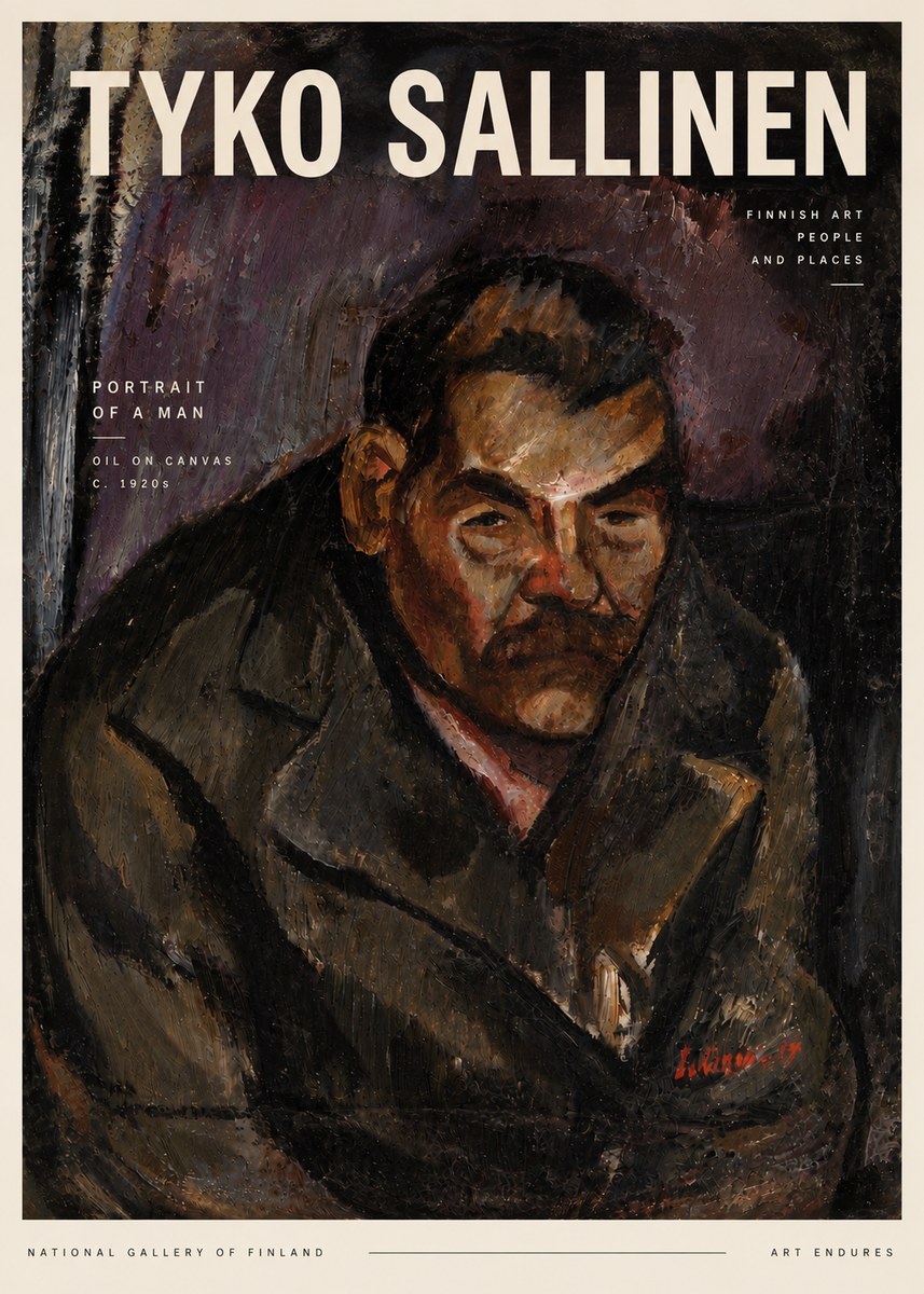 Tyko Sallinen Portrait of a Man V No5 - Affiche