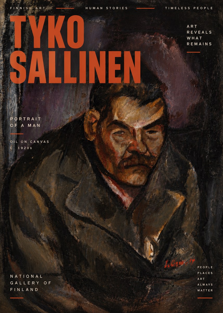 Tyko Sallinen Portrait of a Man V No6 - Affiche