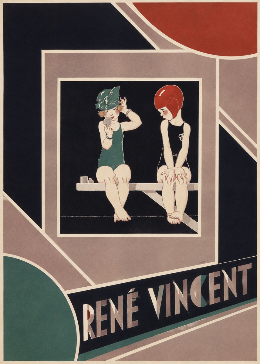 René Vincent At the Poolside No6 - Affiche