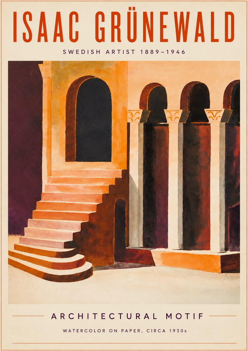Isaac Grünewald Architectural Motif III No3 - Affiche