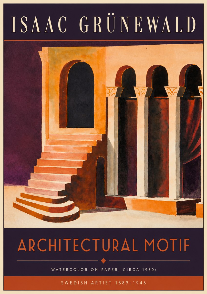 Isaac Grünewald Architectural Motif III No4 - Affiche