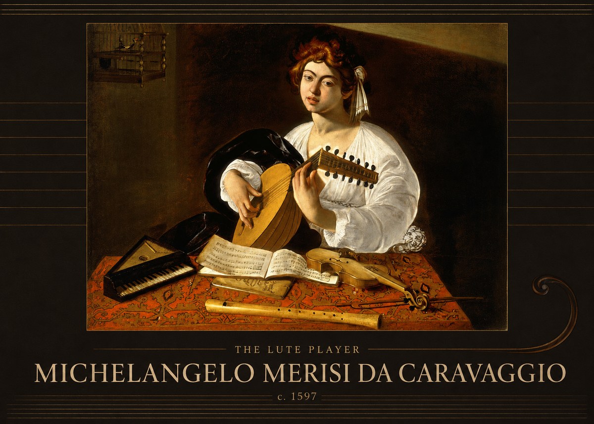 Michelangelo Merisi da Caravaggio The Lute Player No3 - Affiche