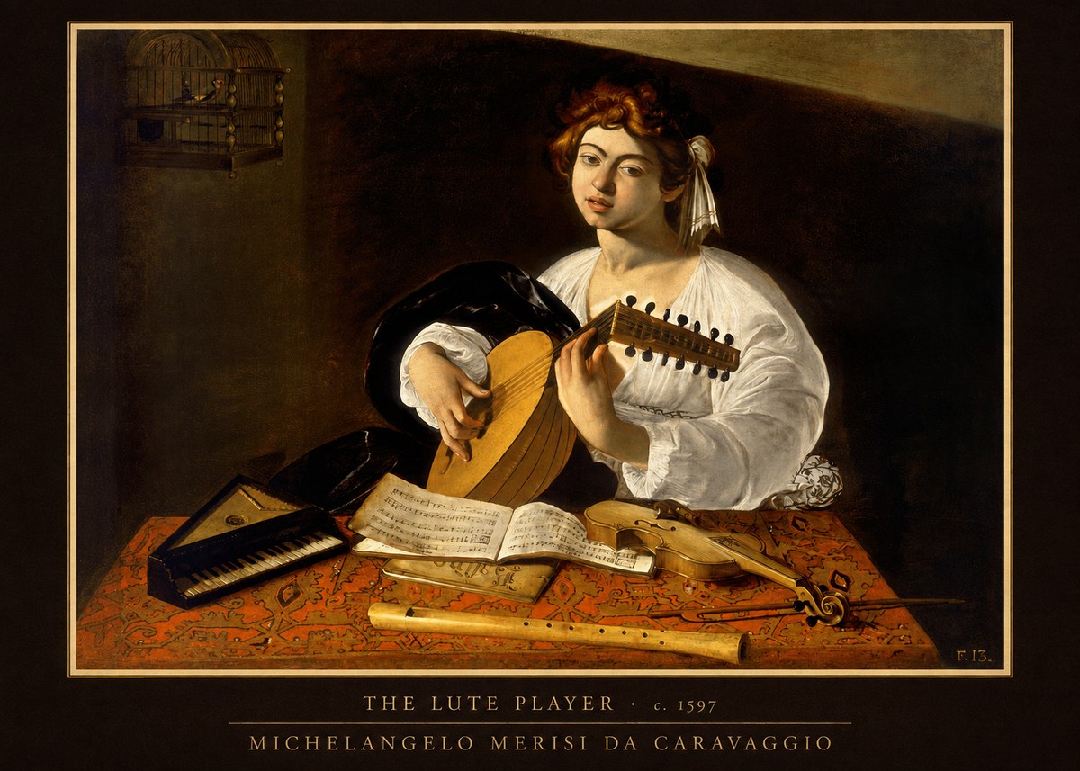 Michelangelo Merisi da Caravaggio The Lute Player No6 - Affiche