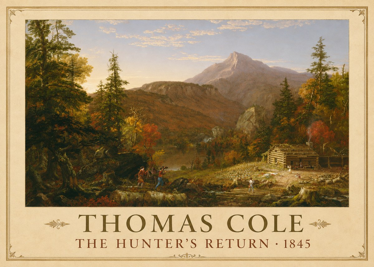 Thomas Cole The Hunter's Return II No1 - Affiche