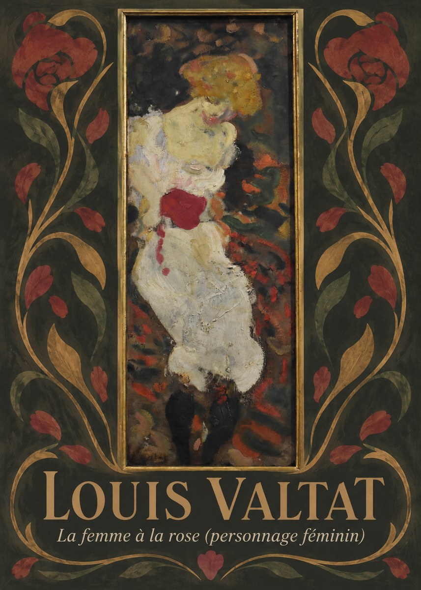 Louis Valtat La Femme À La Rose (Personnage Féminin) No6 - Affiche