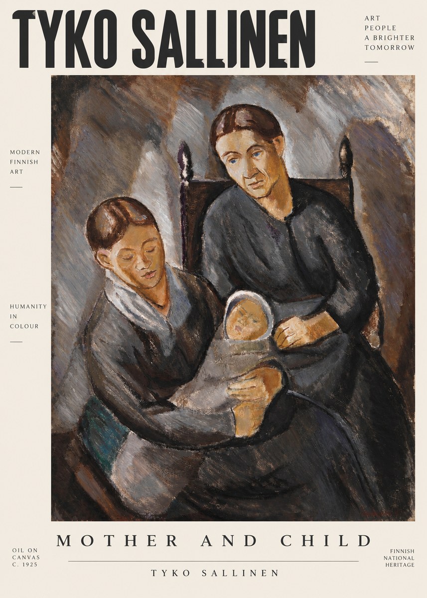 Tyko Sallinen Mother and Child No2 - Affiche