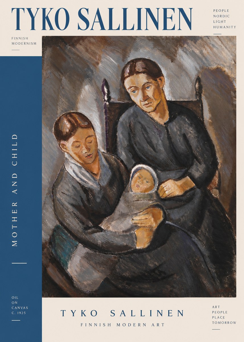 Tyko Sallinen Mother and Child No4 - Affiche