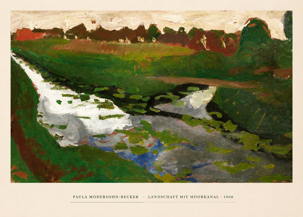 Paula Modersohn-Becker Landschaft Mit Moorkanal No6 - Affiche