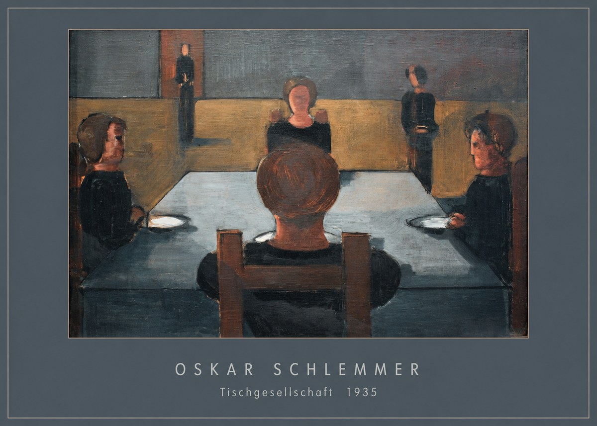 Oskar Schlemmer Tischgesellschaft No4 - Affiche
