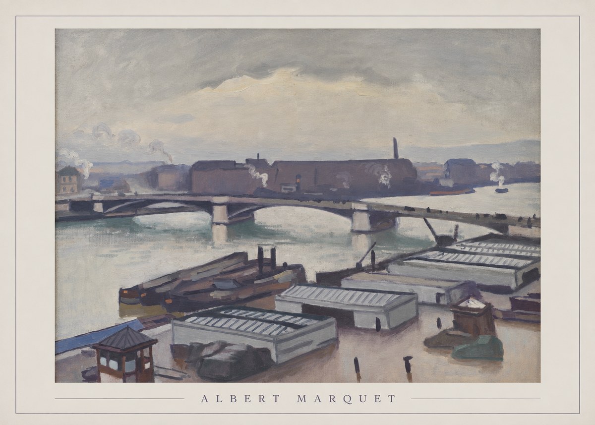 Albert Marquet River Scene, Paris No3 - Affiche