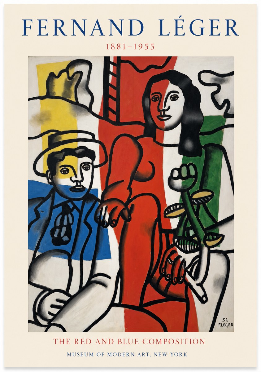 Fernand Léger The Red and Blue Composition No1 - Affiche